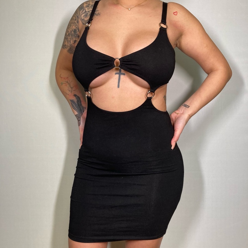 Black cut-out dress